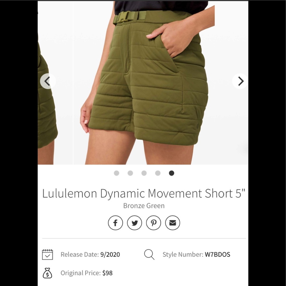Lululemon dynamic movement shorts